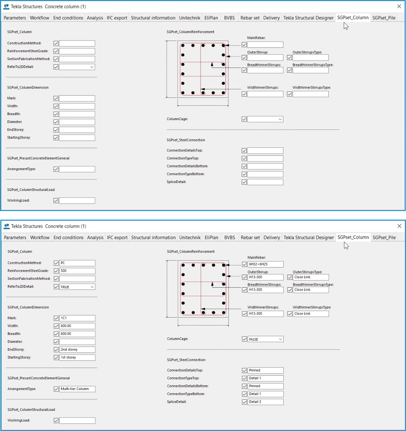 IFC parameters